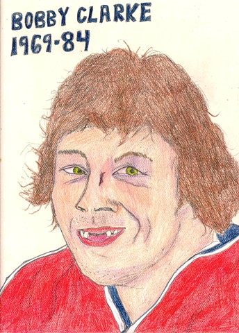 Portrait of hockey player Bobby Clarke of the Philadelphia Flyers by Christopher Stanton