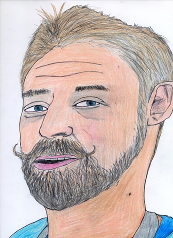 Drawing of the artist Aaron Smith by Christopher Stanton