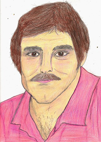 Drawing of the late porn star Harry Reems by Christopher Stanton