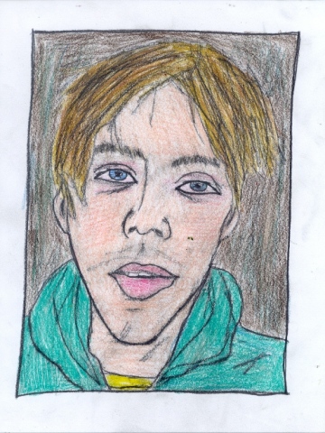 Drawing of artist Matt Furie by Christopher Stanton
