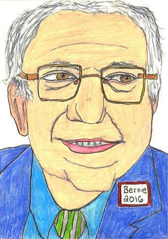 Drawing of Senator Bernie Sanders by Christopher Stanton