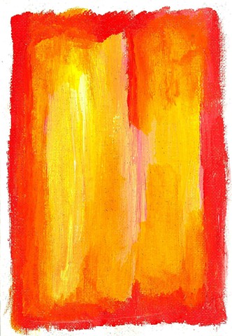 Red and yellow abstract painting by Christopher Stanton