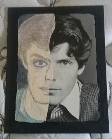 Mixed media portrait of Christopher Reeve by Christopher Stanton