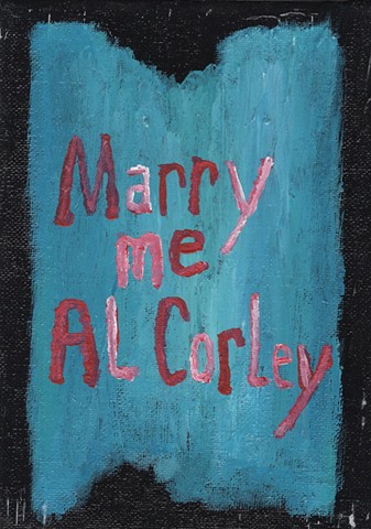 Acrylic text painting about actor Al Corley by Christopher Stanton