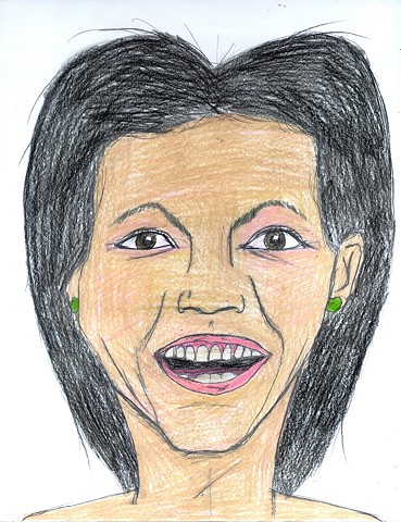 Colored pencil portrait of Michelle Obama by Christopher Stanton