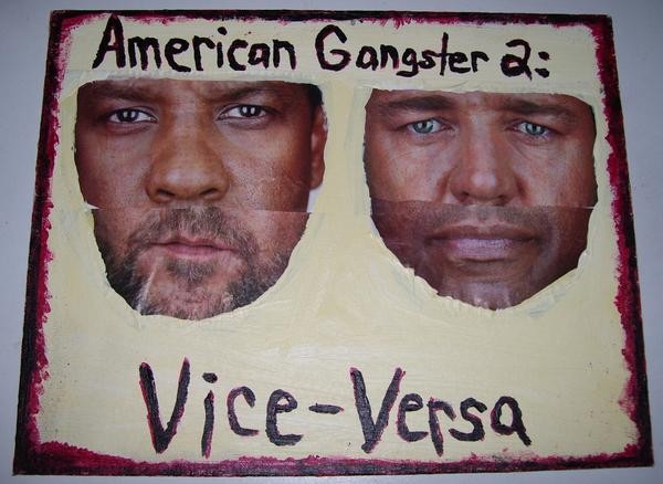 Mixed media art about American Gangster by Christopher Stanton