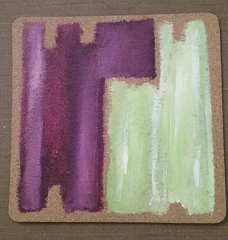 Purple and green abstract painting by Christopher Stanton