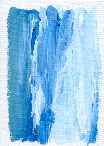 Blue and white abstract painting by Christopher Stanton