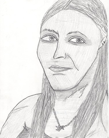 Pencil drawing of a young woman by Christopher Stanton