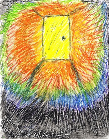 Pastel drawing of an astral door by Christopher Stanton