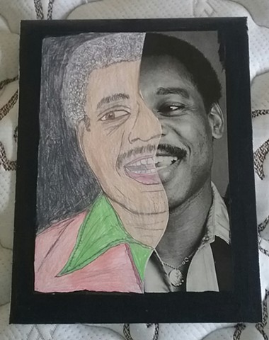 Mixed media portrait of George Benson by Christopher Stanton