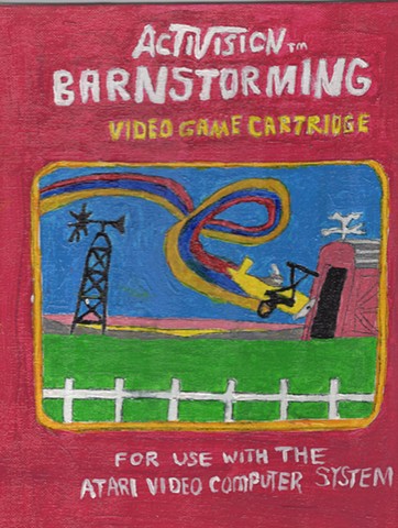 Acrylic painting of Activision's Barnstorming Box Cover by Christopher Stanton