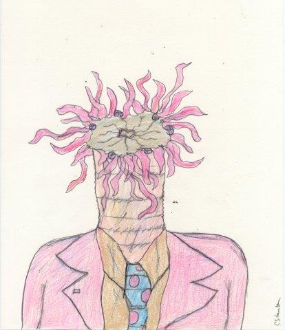 Drawing of an Anemone Man by Christopher Stanton