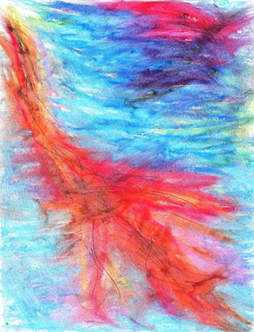 Oil pastel abstract drawing by Christopher Stanton