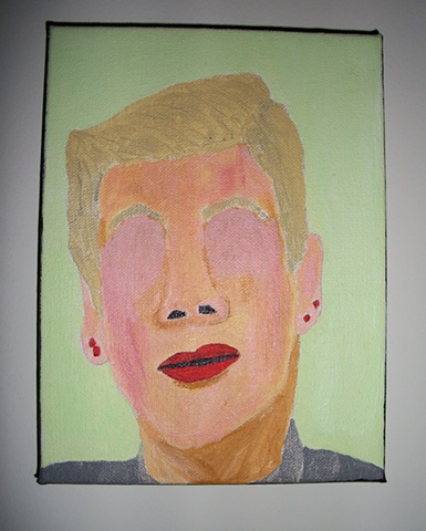 Acrylic painting of Ludmilla Drago (Brigitte Nielsen) from the film Rocky IV by Christopher Stanton