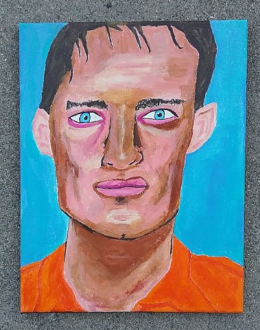 Acrylic portrait painting of an inmate prisoner by Christopher Stanton 