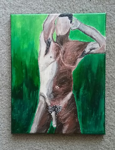 Acrylic painting of a nude man by Christopher Stanton