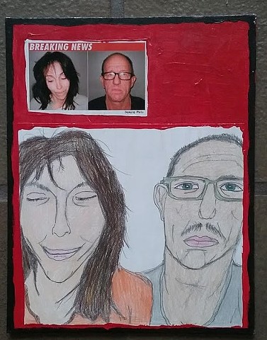 Mixed media art piece about Heidi Fleiss by Christopher Stanton
