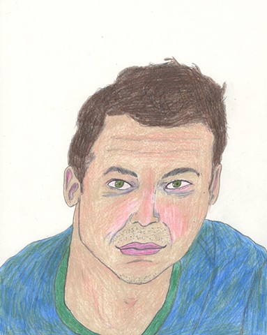 Colored pencil portrait drawing of a man by Christopher Stanton