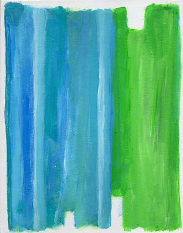 Green and blue abstract acrylic painting by Christopher Stanton