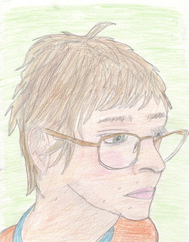 Portrait drawing of a man with glasses by Christopher Stanton