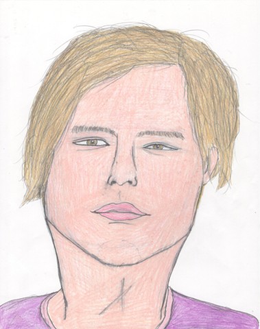 Colored pencil drawing of Chris Taylor from Grizzly Bear 