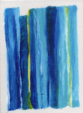 Blue and yellow abstract painting by Christopher Stanton