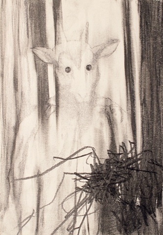 Drawing of ritual participant by artist Owen Rundquist