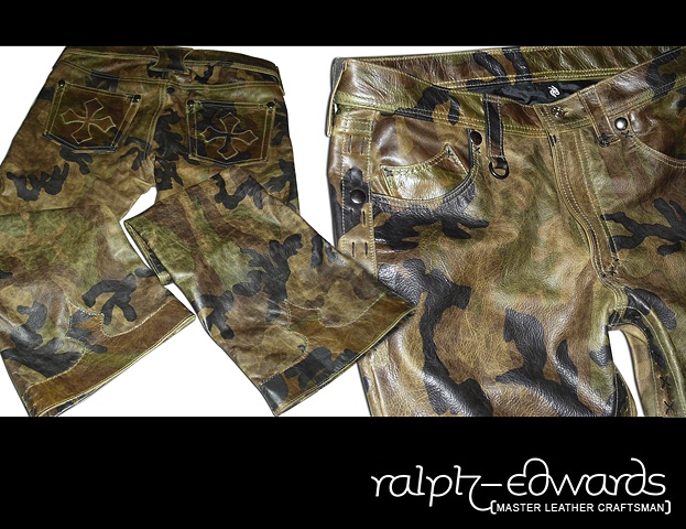Camouflage Leather Pants