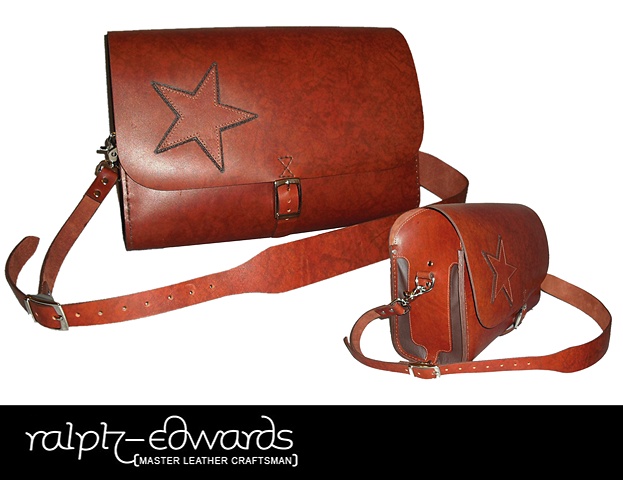Cowhide purse with star applique