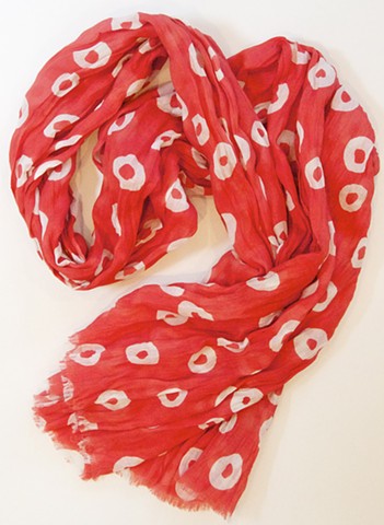 donut red cotton scarf