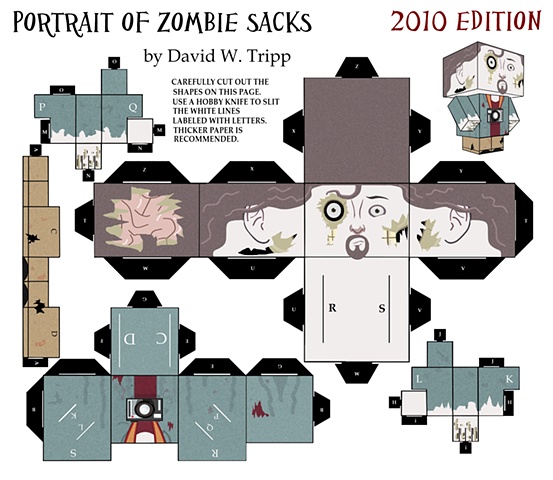 Portrait Of Zombie Sacks Papercraft Kit
