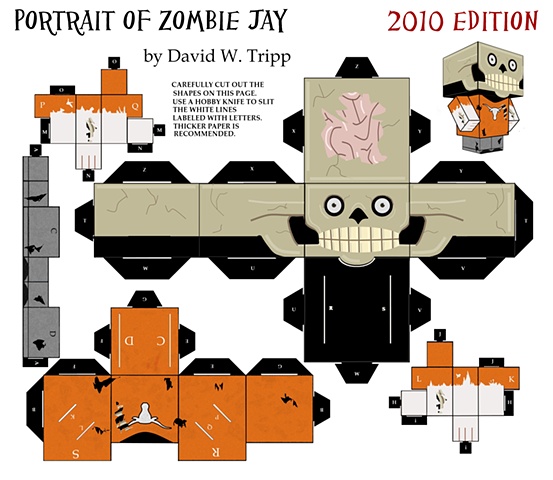 Portrait of Zombie Jay Papercraft Kit
