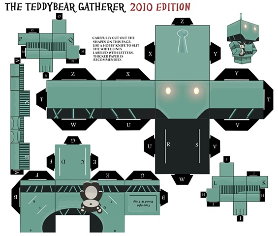The Teddybear Gatherer Papercraft Kit Template (teddybear variant) 