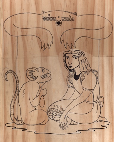 Pre-Carved Alice in Wonderland Board for Collaborative Art Project