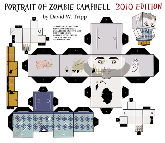 Portrait of Zombie Campbell Papercraft Kit