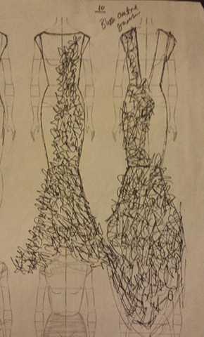 Sketch for Gown by Suzette Opara 