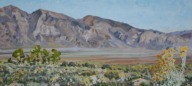 Owens valley, desert, California, White Mountains, original oil painting