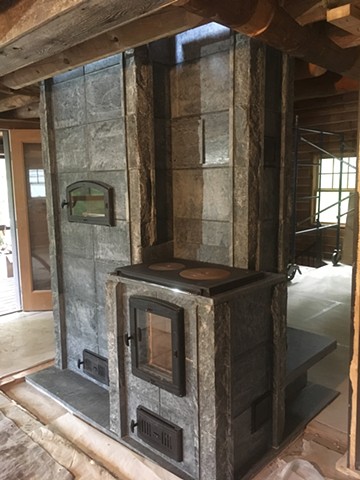 All of the outside corners were detailed with split face soapstone for a more rustic aesthetic.