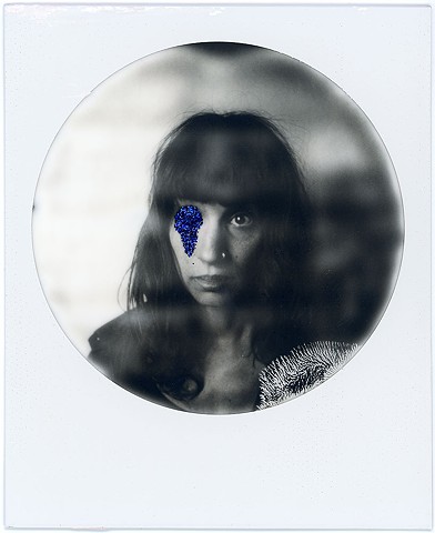 impossible project, film black and white, analog, analogue, portrait, photography, by urizen freaza, blue, glitter