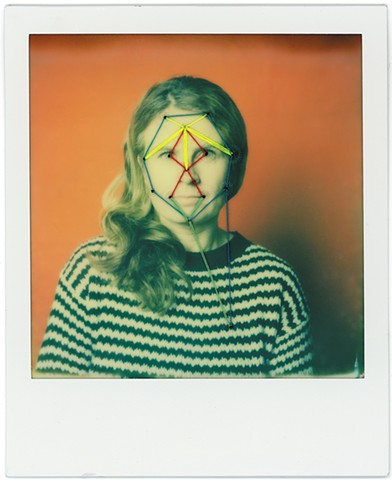 polaroid, impossible project, embroidery, embroidered polaroid, embroidered, instant film, film, portrait, analogue, film, analog, polaroid originals, impossible project