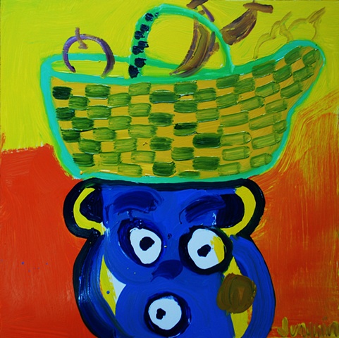 Basket on Blue Bear