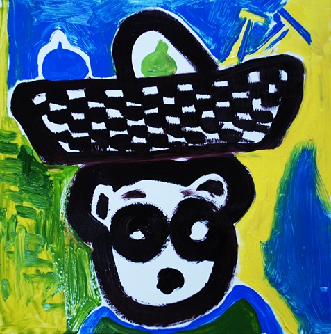 Basket on Blue and Yellow Bear