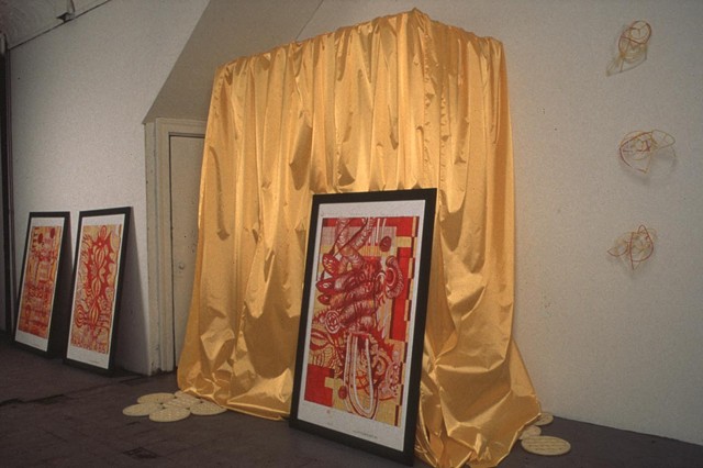 Jennifer McMackon, Saturation Test, mixed media installation Robert Birch Gallery, Toronto, 1997