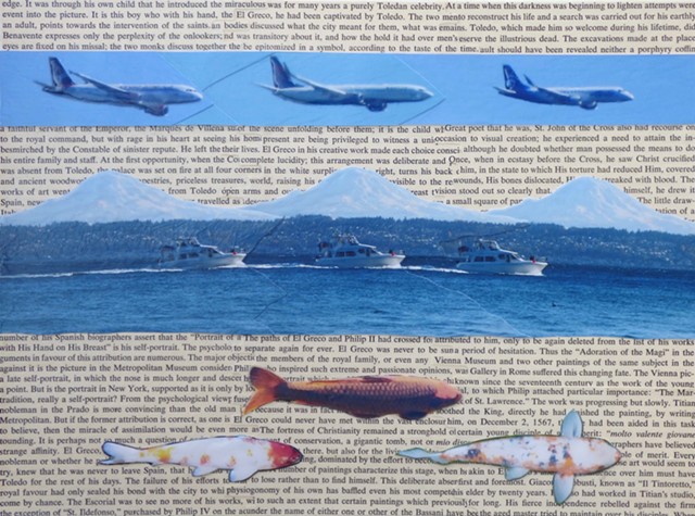 "the perplexity of the onlookers" - Collage by Vashon Artist John Schuh