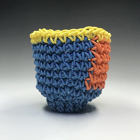 Knot Pot #9 (O-blu-ellow)