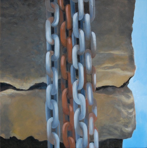 oil painting of chains 