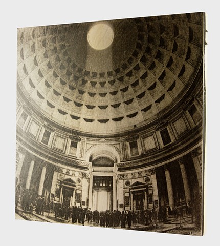 Pantheon, Rome, 2013. Hand Printed in Platinum Palladium on Cradled Birch Wood
