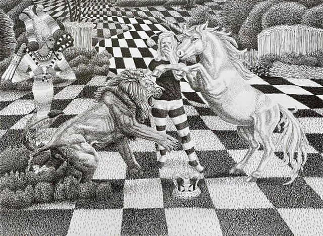 The White King and Alice Watch A Fight