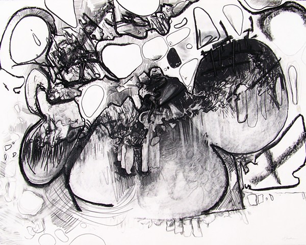 photo of abstract charcoal drawing by Matthew Stemler